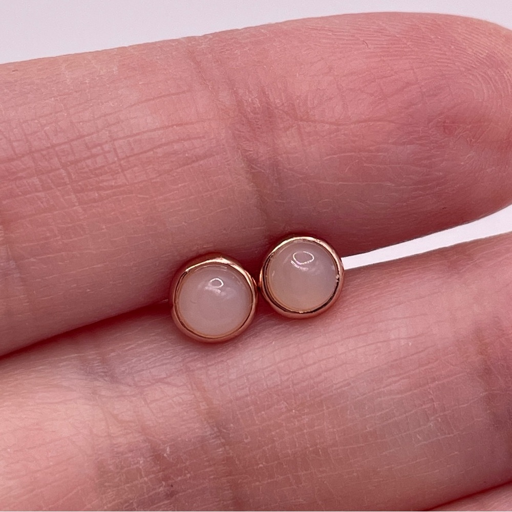 White Jade Stud Earrings